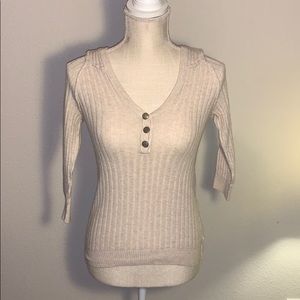 Free people ivory hoodie sweater